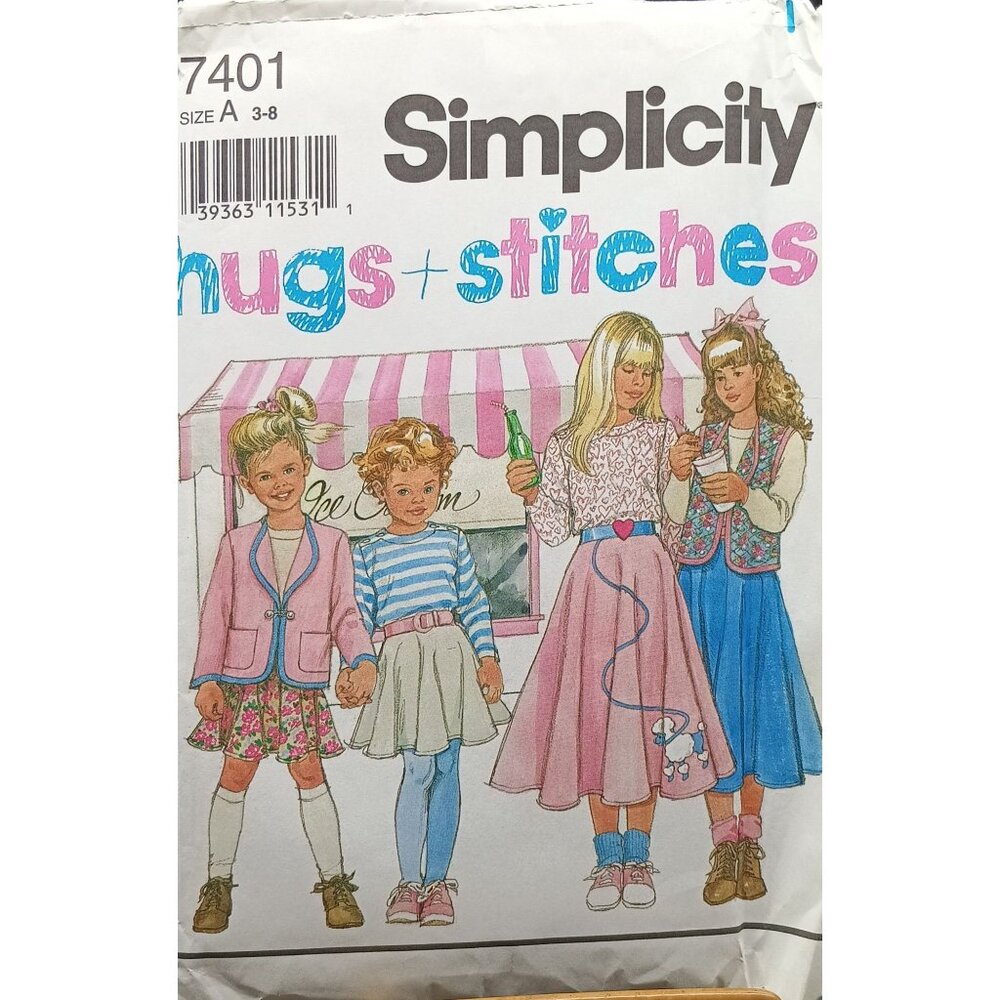 Simplicity 7401 Vintage Sewing Pattern For 1950s Sock Hop Girls Outfits Size A 3
